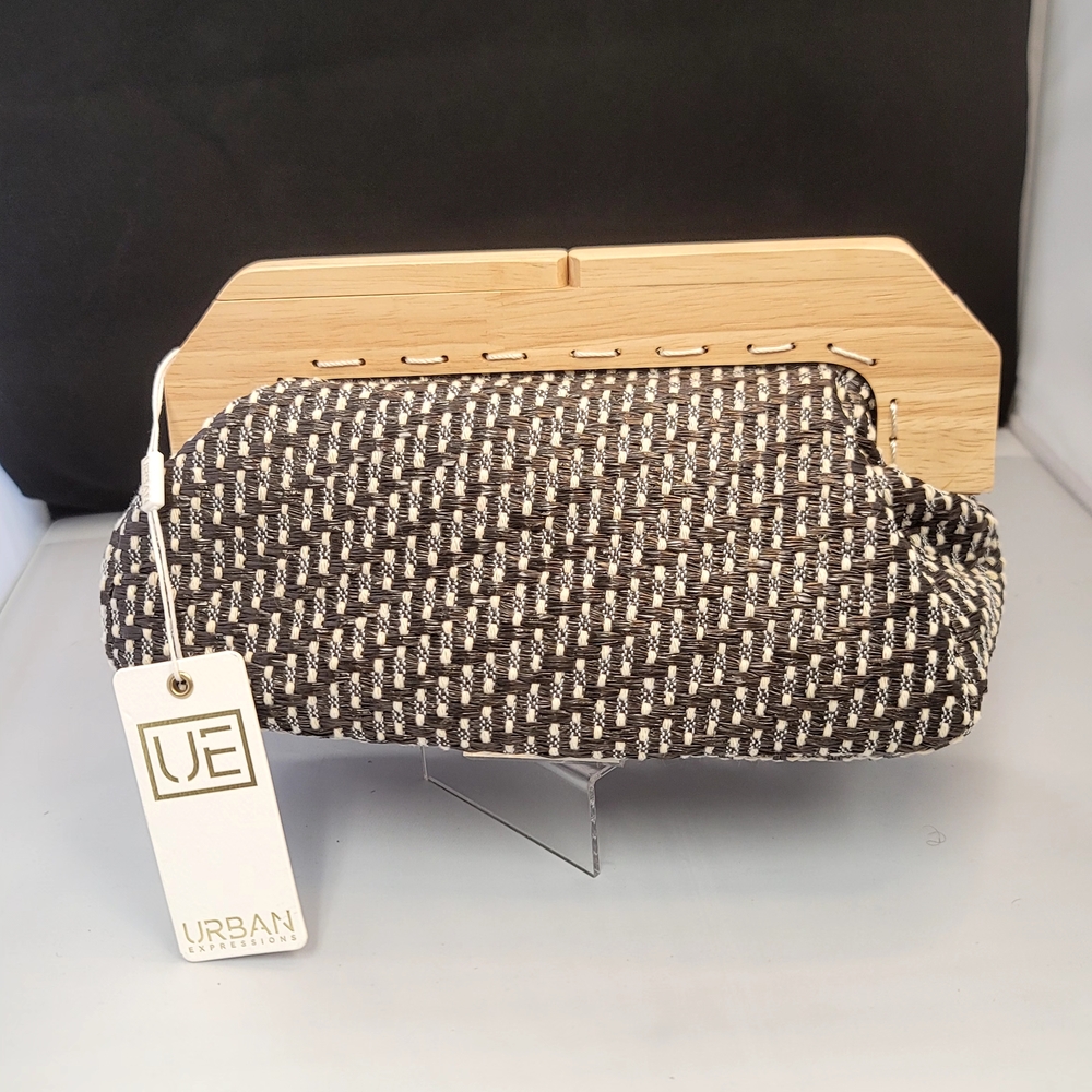 Urban Expressions Black and White Clutch Elegant Wristlet